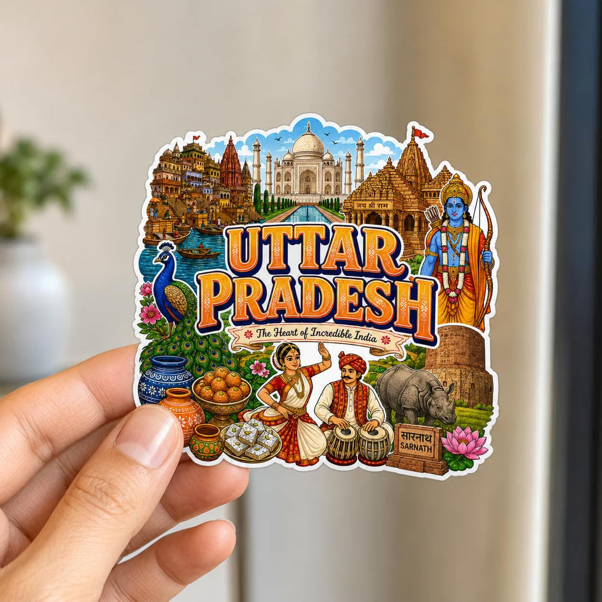 Zesta Uttar Pradesh wooden fridge magnet - image 4