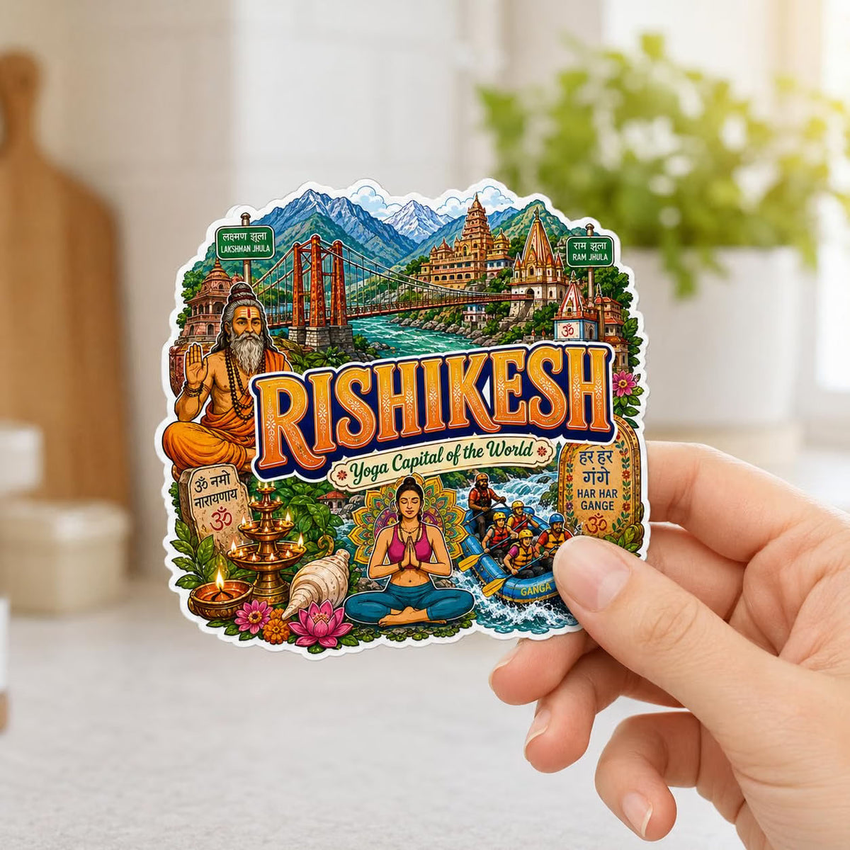 Zesta Rishikesh wooden fridge magnet - image 2