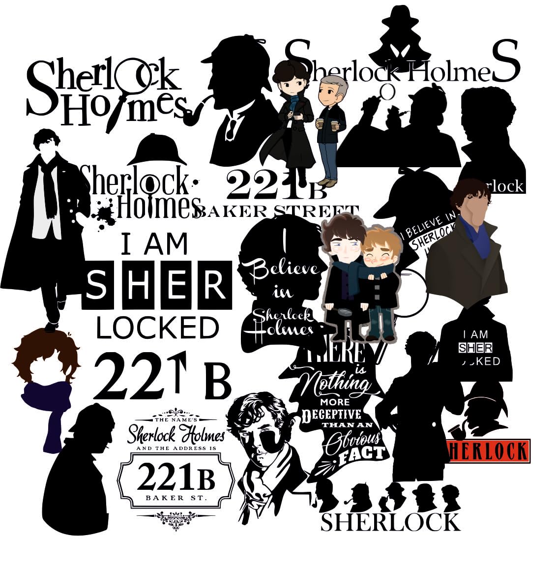 Sherlock Waterproof Sticker (pack of 26)