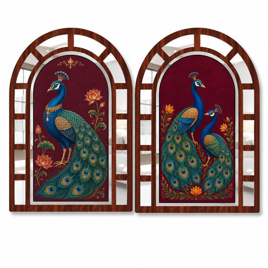 Zesta Peacock jharokha mirror wall decor - image 1