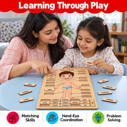 Zesta Body Parts Wooden Matching Puzzle – 16 Labels – image 4
