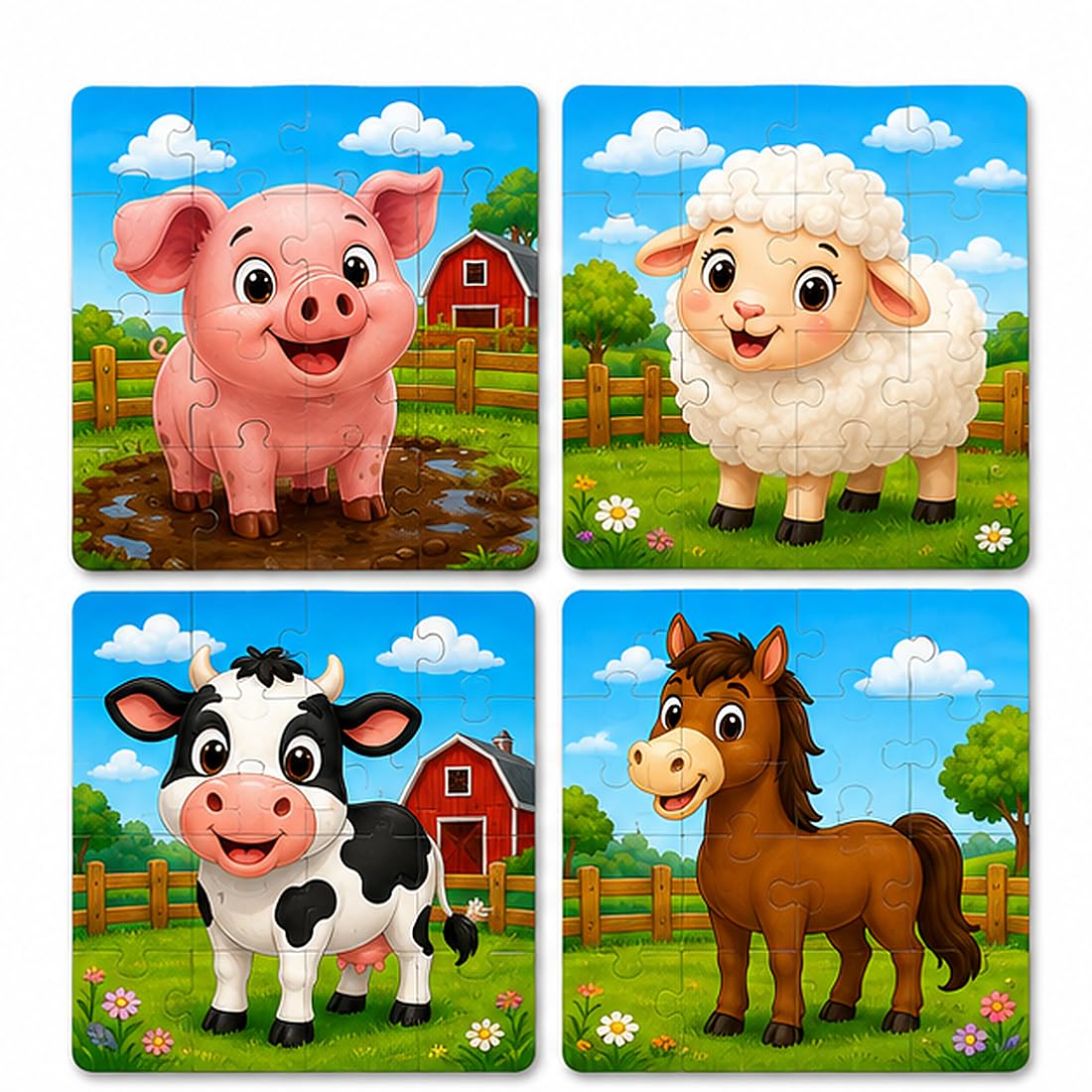 Zesta Farm Animals 9-piece wooden jigsaw puzzle - image 1
