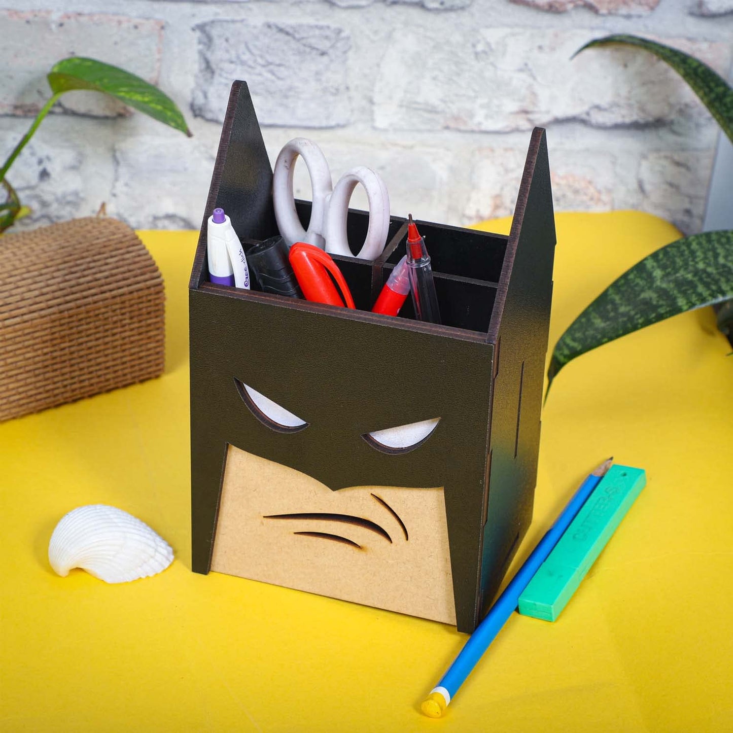 batman wooden pen holder for desk m desk pen holder lifestyle use for office and study table organization