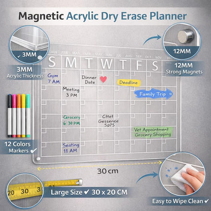 acrylic magnetic acrylic magnetic planner feature and material detail