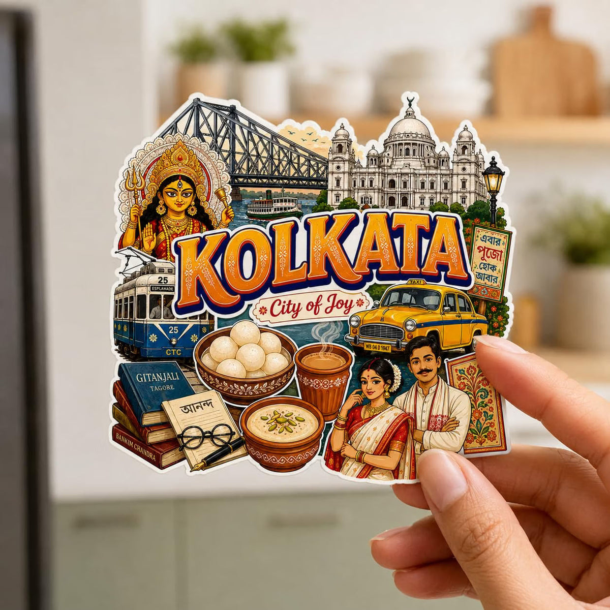 Zesta Kolkata wooden fridge magnet - image 2