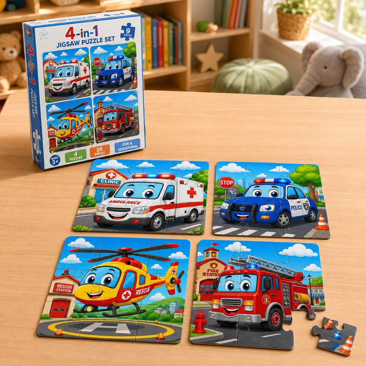 Zesta Rescue Truck 9-piece wooden jigsaw puzzle - image 2