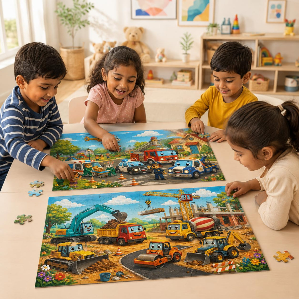 Zesta Construction & Rescue 48-piece wooden jigsaw puzzle - image 2