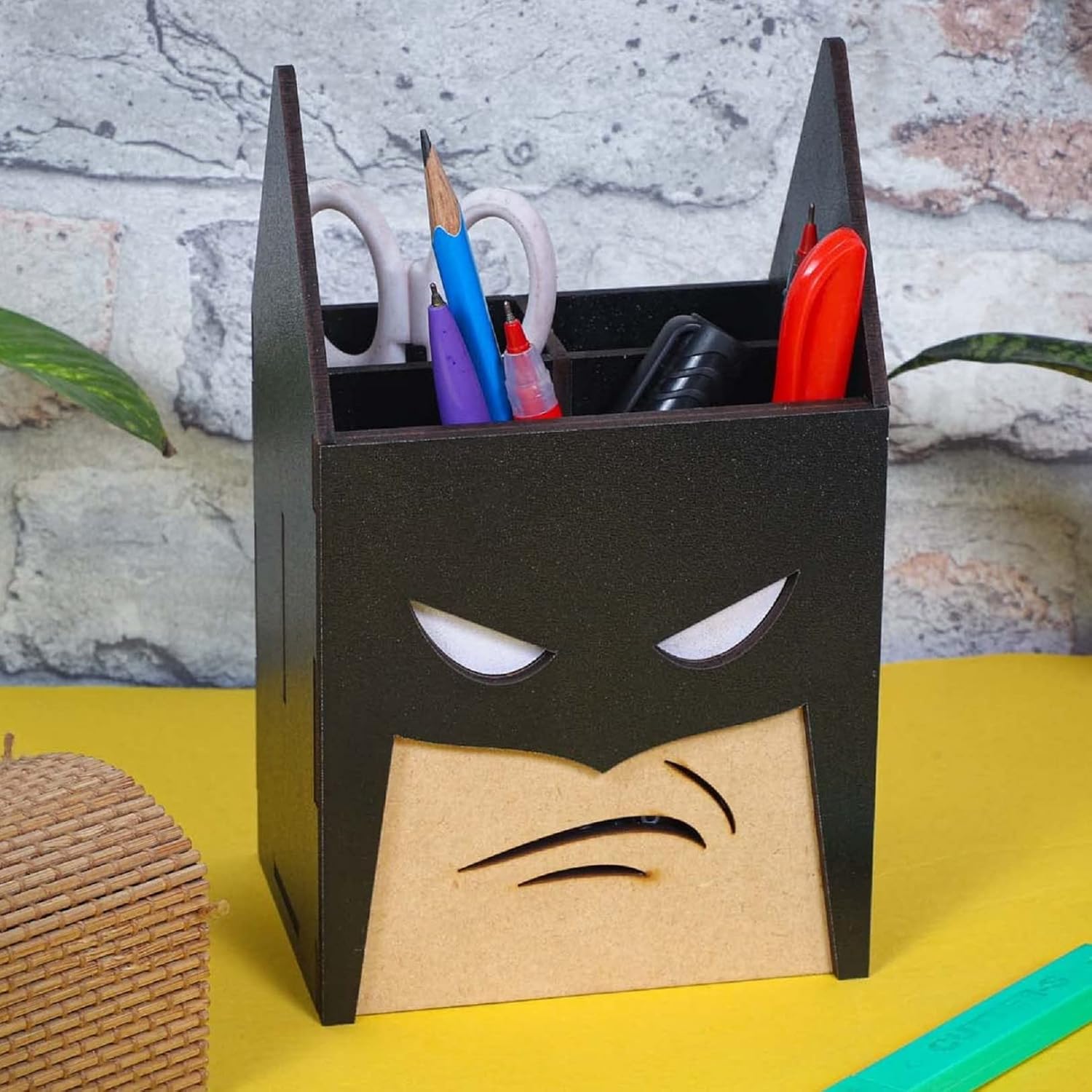 batman wooden pen holder for desk m desk pen holder for office and study table organization