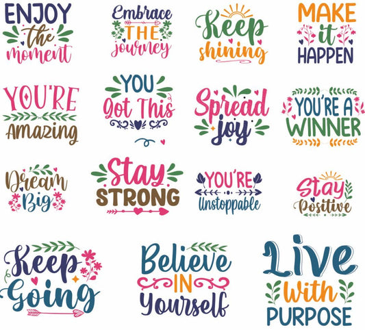 Inspiring Waterproof Sticker (pack of 9)