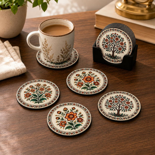 Zesta Floral Wooden Coasters – Set of 6 – image 1