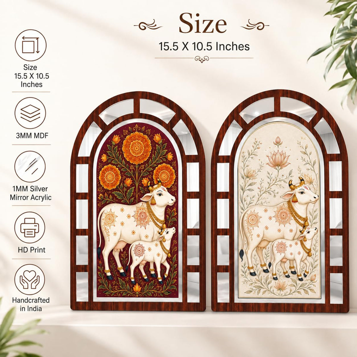 Zesta Cow jharokha mirror wall decor - image 4