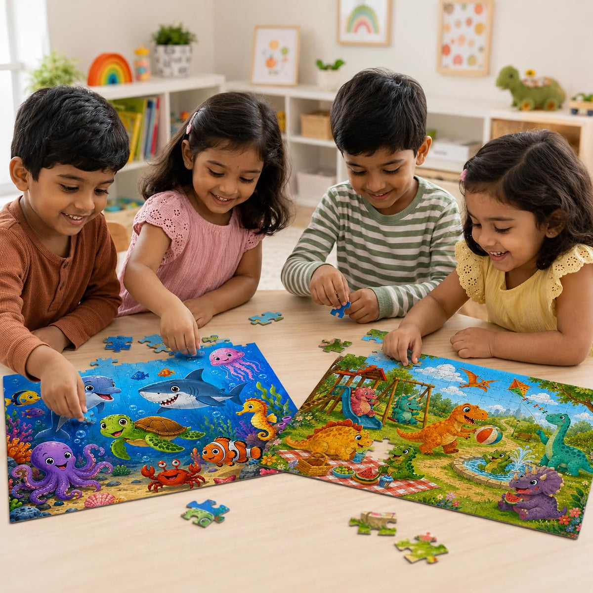 Zesta Dinosaur & Sea Animal 48-piece wooden jigsaw puzzle - image 2