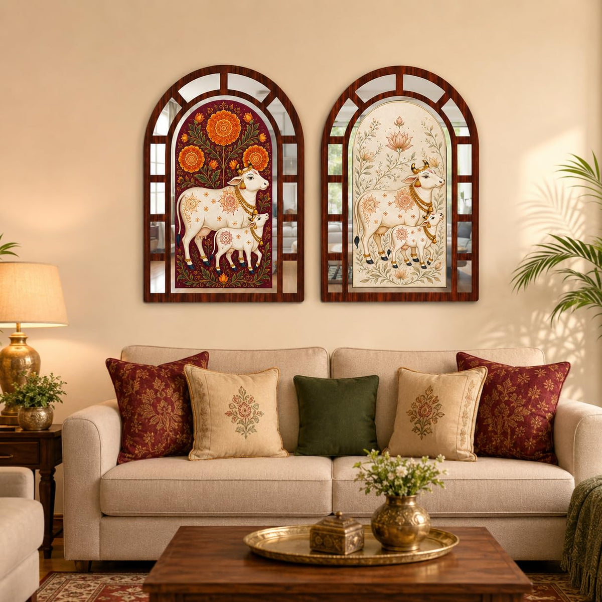 Zesta Cow jharokha mirror wall decor - image 2