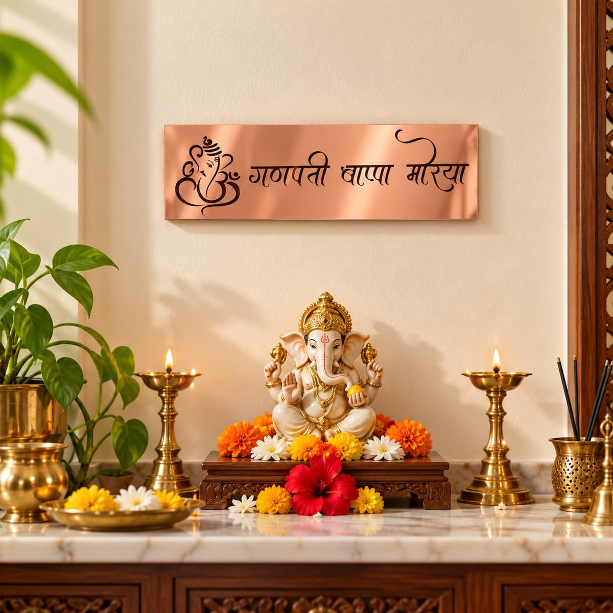 Zesta Ganpati Bappa Morya Self-Adhesive Acrylic Mandir Sticker – image 6