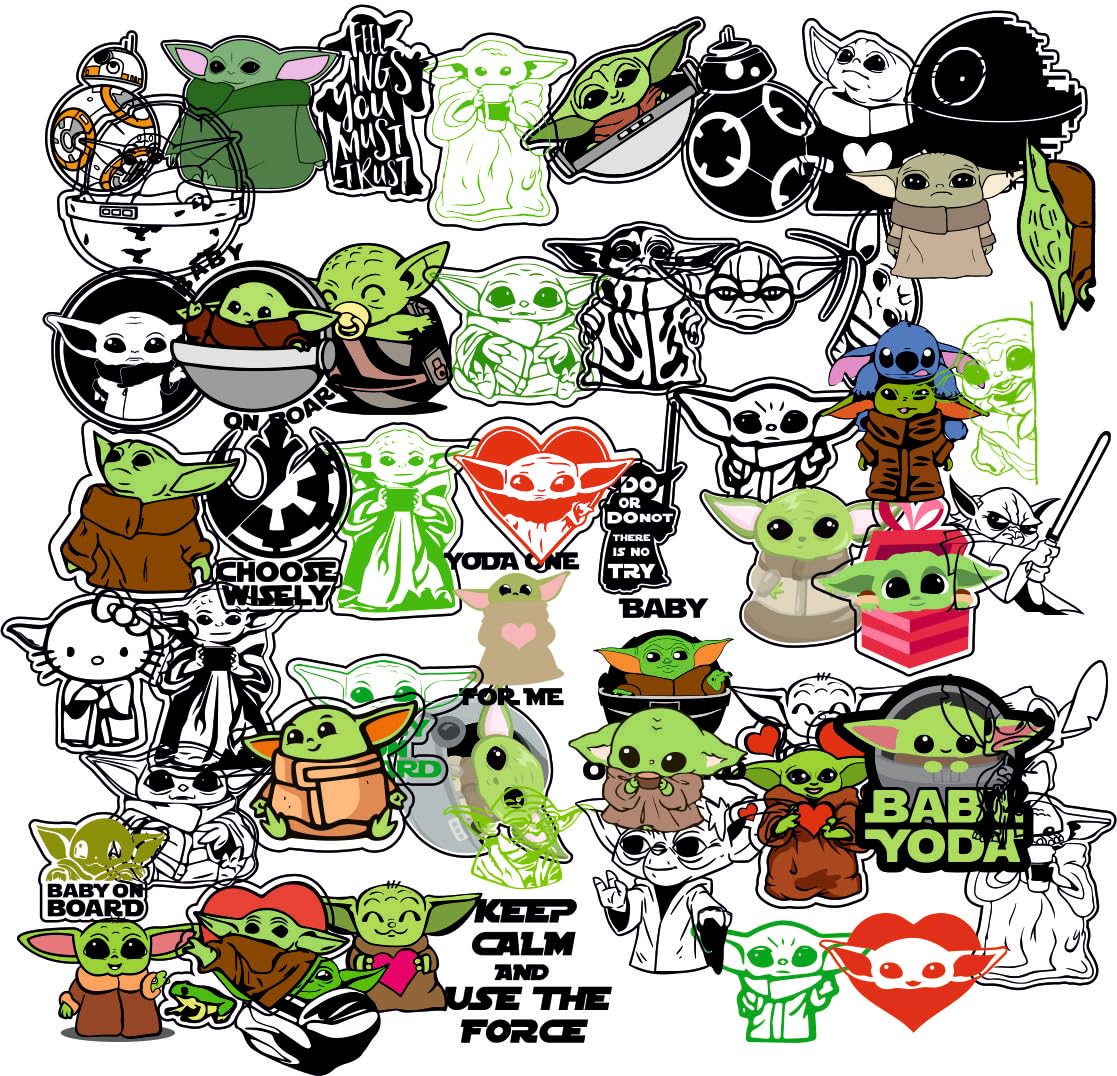 Baby Yoda Waterproof Sticker (pack of 50)