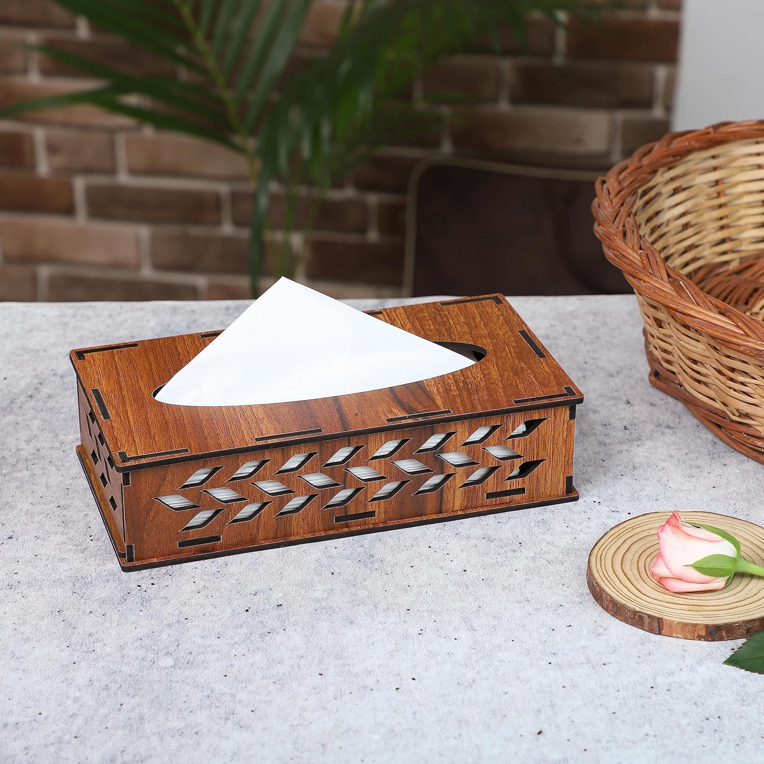 standard wooden tissue holder box f decorative tissue holder for home, bathroom and living room