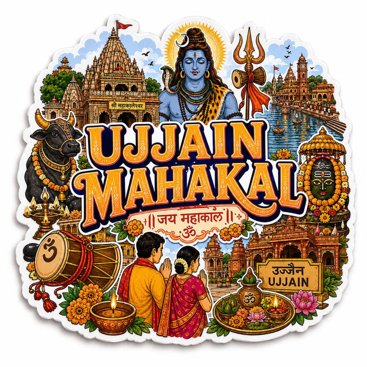 Zesta Ujjain Mahakal wooden fridge magnet - image 4