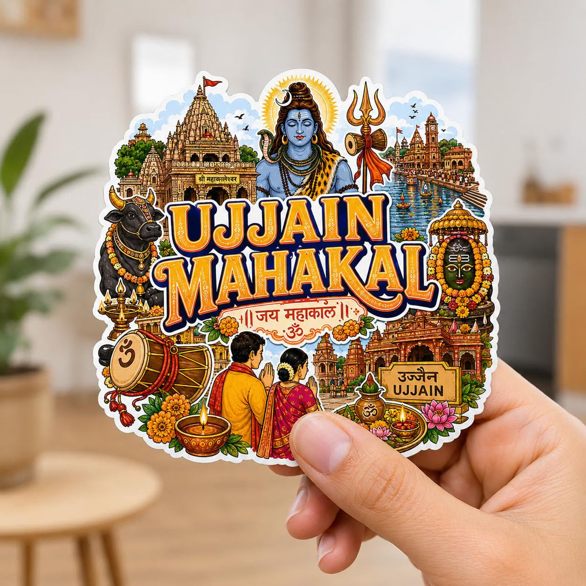 Zesta Ujjain Mahakal wooden fridge magnet - image 5