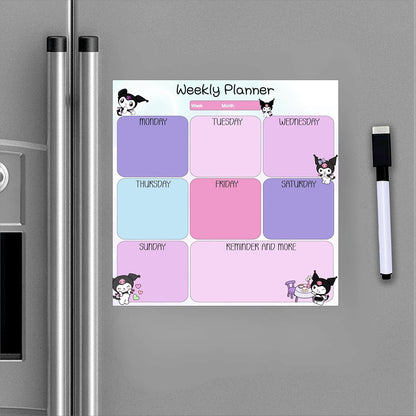 Magnetic Planner for Fridge - Kuromi