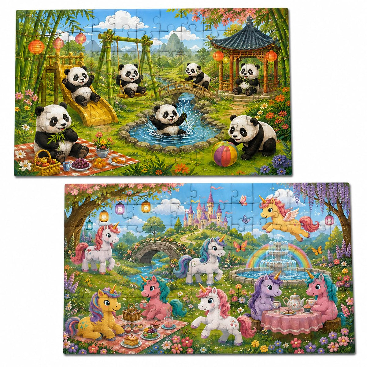 Zesta Unicorn & Panda 48-piece wooden jigsaw puzzle - image 1