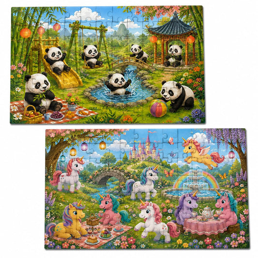 Zesta Unicorn & Panda 48-piece wooden jigsaw puzzle - image 1