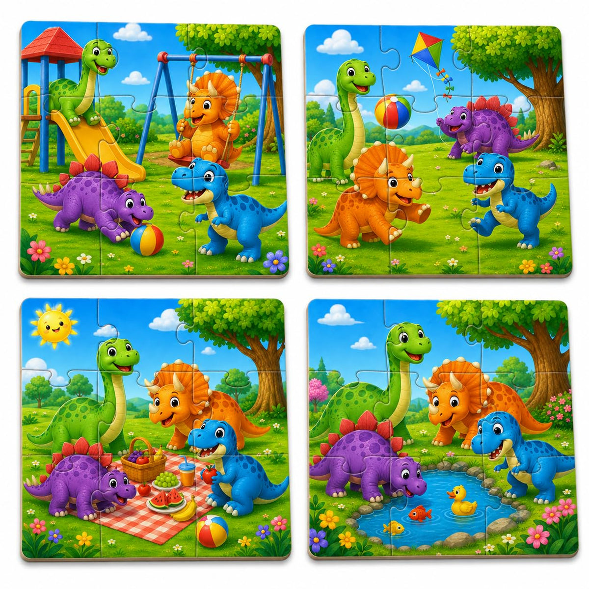 Zesta Dinosaur 9-piece wooden jigsaw puzzle - image 1