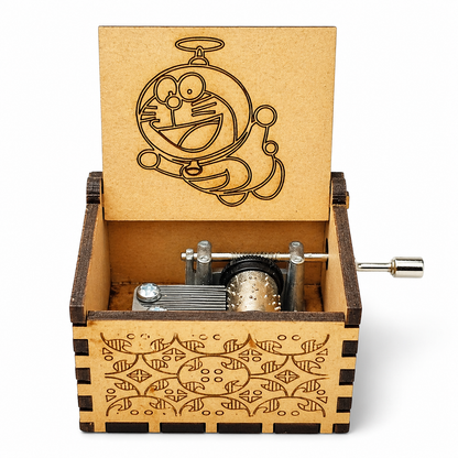 doraemon hand crank music box for birthday and gifting