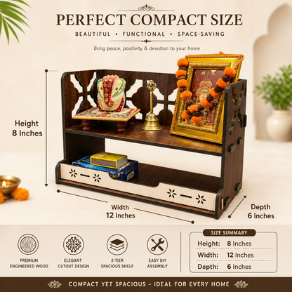 wooden temple for home office pooja premium product angle