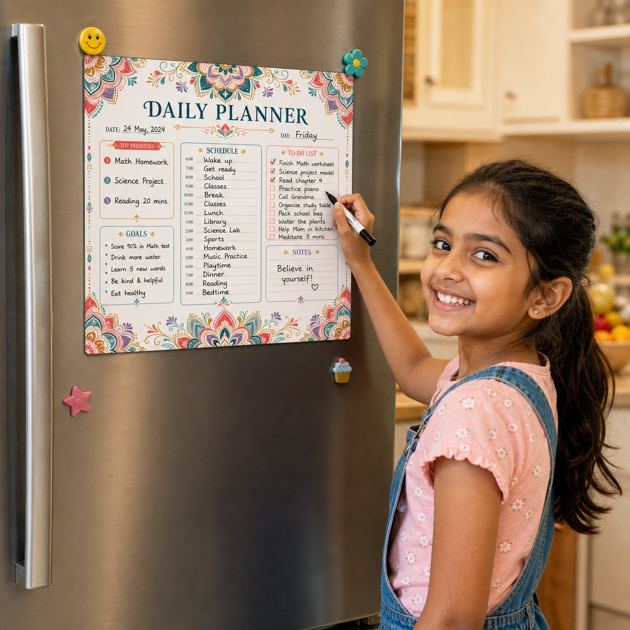 mandala magnetic vinyl magnetic vinyl planner lifestyle use for fridge and office planning