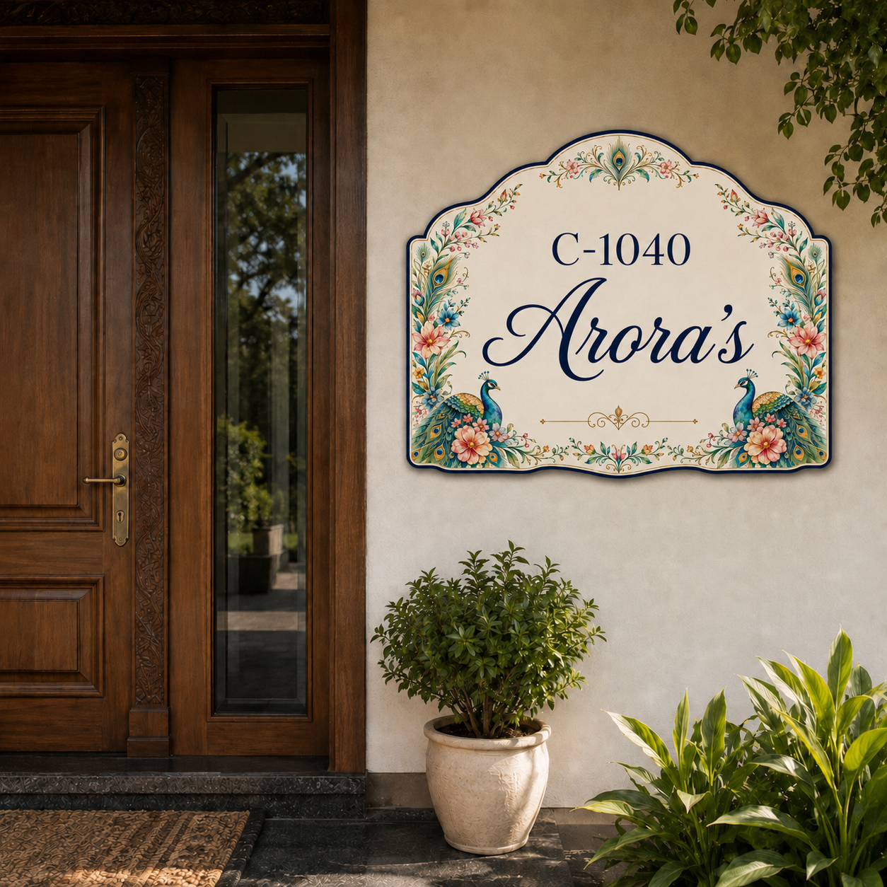 peacock custom name plate for home lifestyle use for home entrance door name board