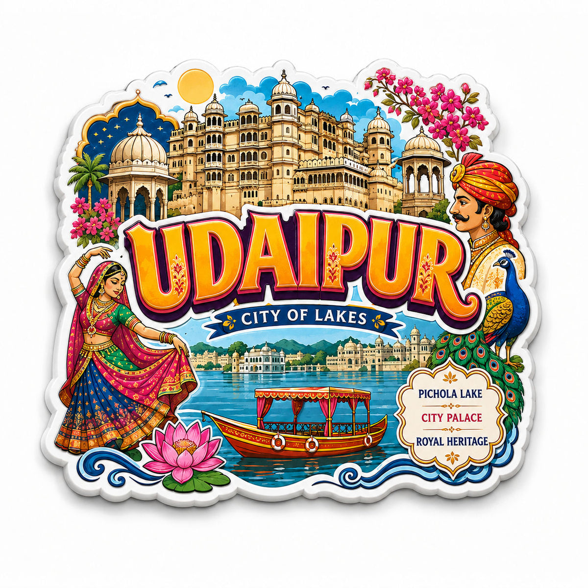 Zesta Udaipur wooden fridge magnet - image 1