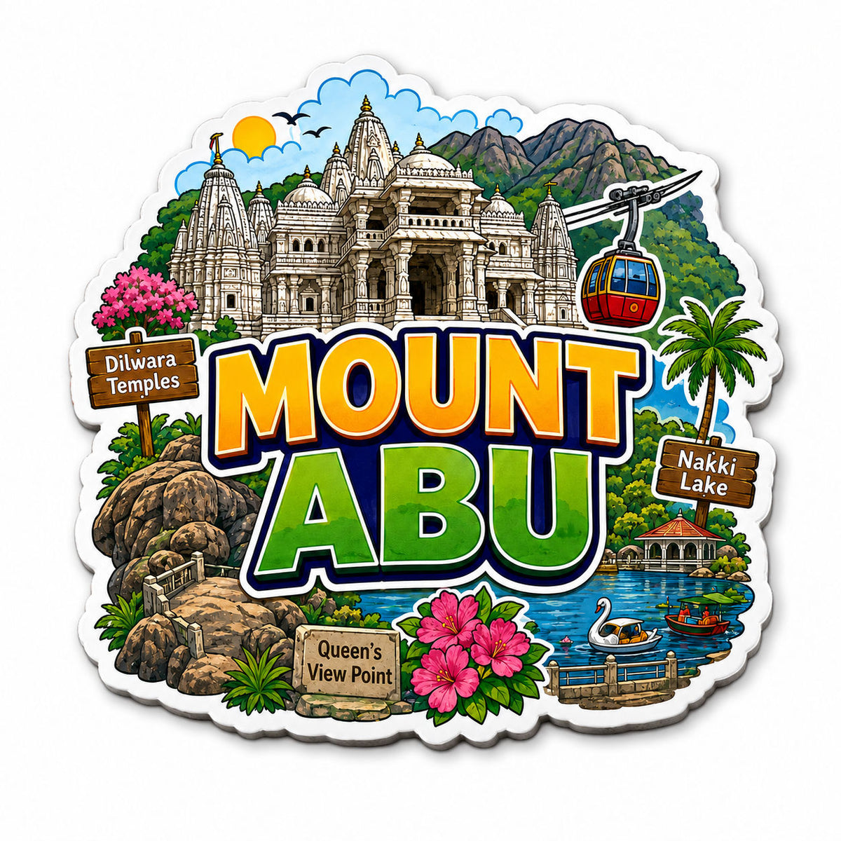 Zesta Mount Abu wooden fridge magnet - image 1