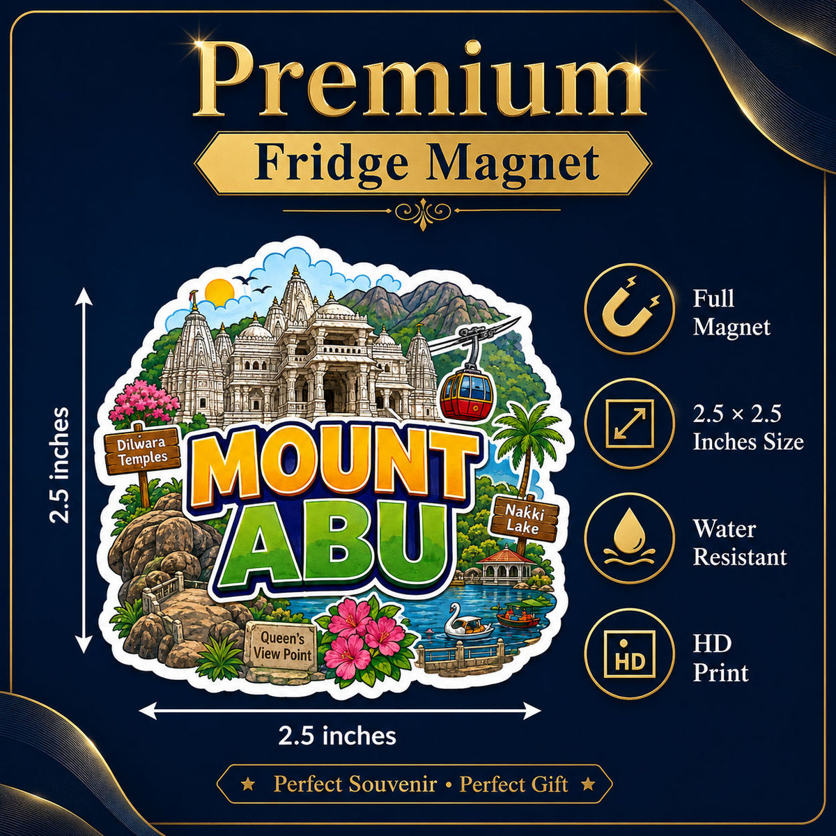 Zesta Mount Abu wooden fridge magnet - image 4