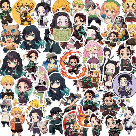 demon slayer waterproof vinyl stickers for laptop journal and water bottle
