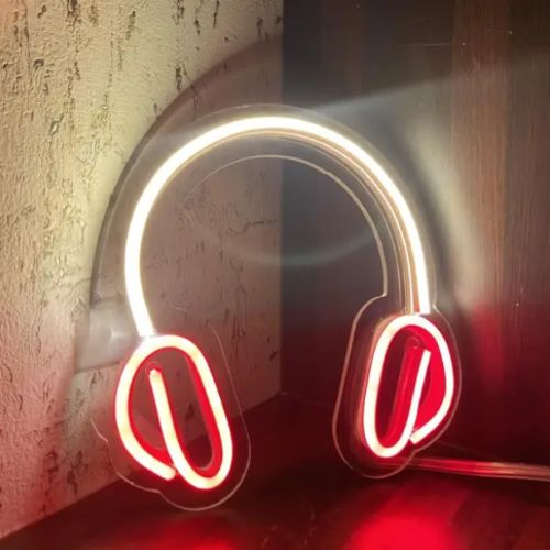 Headphone Neon Sign Art, Custom neon sign, Zesta Neon