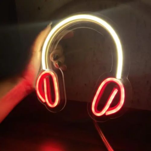 Headphone Neon Sign Art, Custom neon sign, Zesta Neon