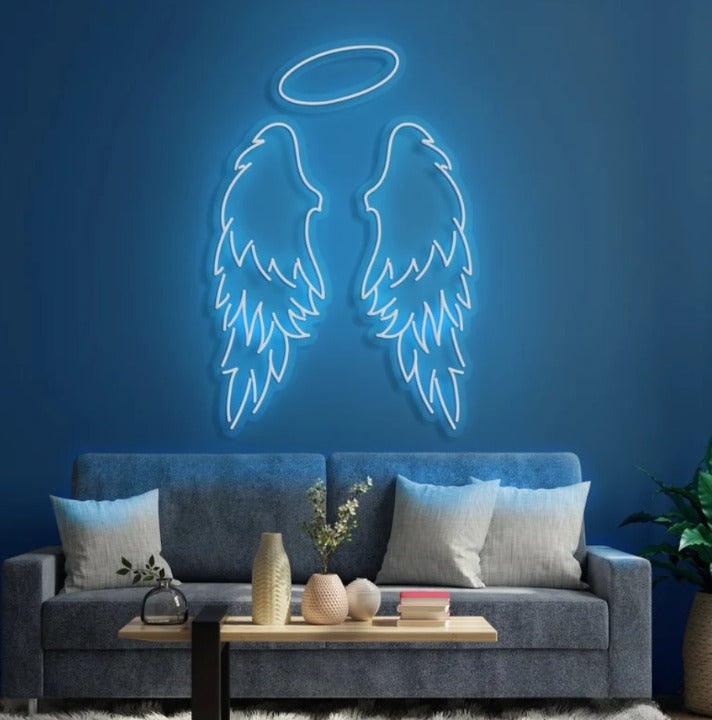 Angel Wings Neon Sign Board for Room