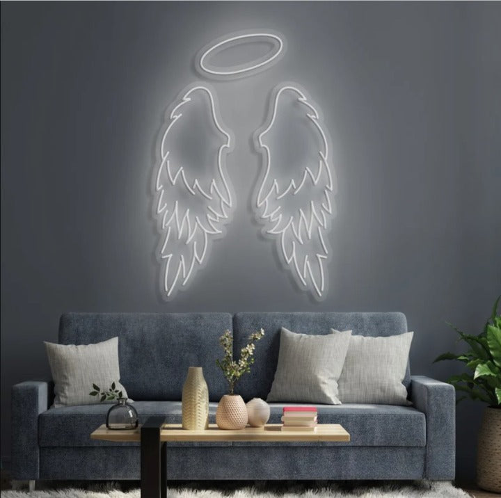 Angel Wings Neon Sign Board for Room