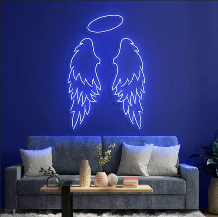 Angel Wings Neon Sign Board for Room