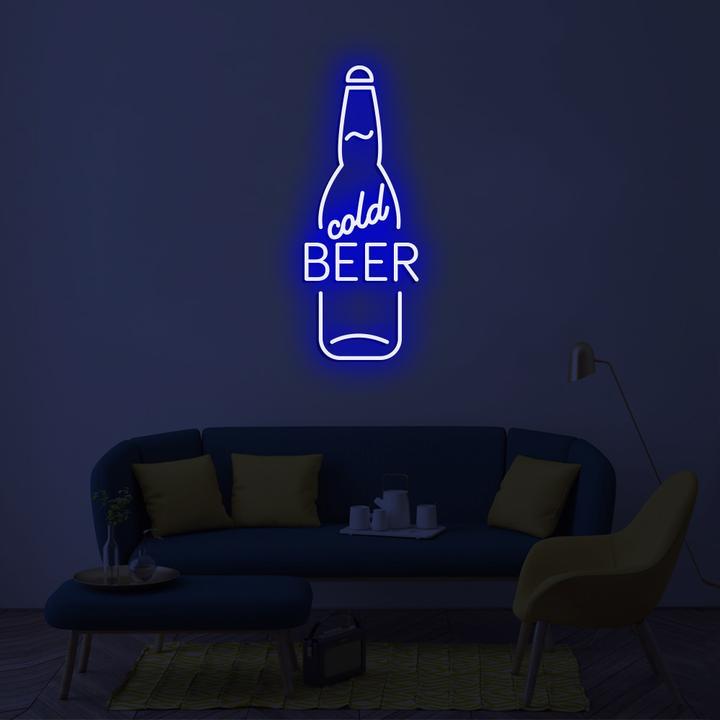 Cold Beer custom led logo sign, zesta neon , beer neon lights, bar neon sign, beer neon sign