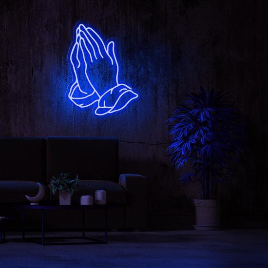 Praying Hand led neon art , zesta neon, custom neon sign, Praying Hand Neon Sign