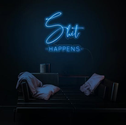 Neon Quote, Shit Happen, neon light, Zesta Neon, neon sign quotes, custom neon light quotes