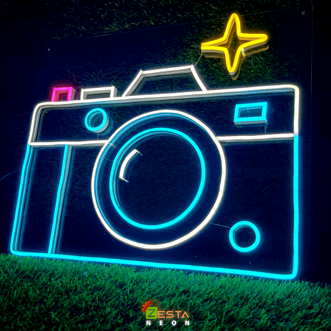 custom neon light, Zesta Neon, Camera Neon sign