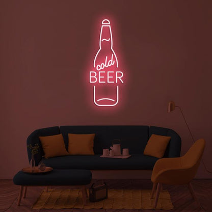 Cold Beer custom led logo sign, zesta neon , beer neon lights, bar neon sign, beer neon sign