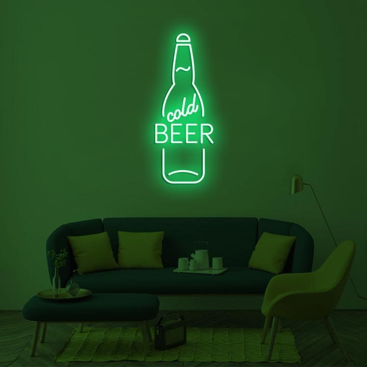 Cold Beer custom led logo sign, zesta neon , beer neon lights, bar neon sign, beer neon sign