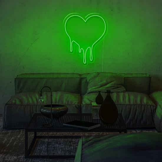 Dripping heart glow sign board, zesta neon, Heart Neon Sign, neon lights, custom neon sign, heart neon lights