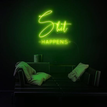 Neon Quote, Shit Happen, neon light, Zesta Neon, neon sign quotes, custom neon light quotes