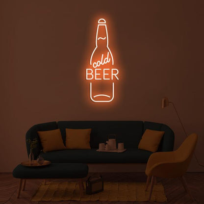 Cold Beer custom led logo sign, zesta neon , beer neon lights, bar neon sign, beer neon sign