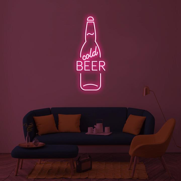 Cold Beer custom led logo sign, zesta neon , beer neon lights, bar neon sign, beer neon sign