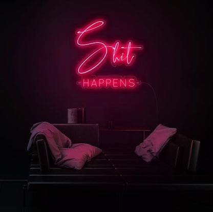 Neon Quote, Shit Happen, neon light, Zesta Neon, neon sign quotes, custom neon light quotes